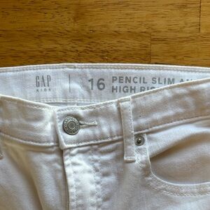 GAP Girls High Rise Pencil Slim Jeans - White